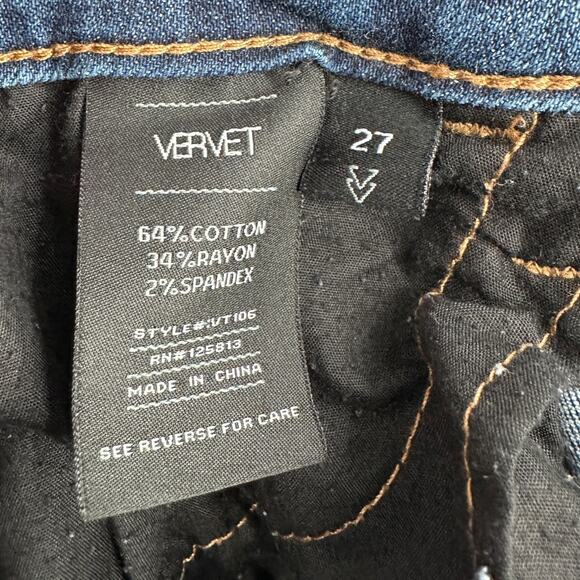 Vervet Blue Denim Skinny Fit Mid Rise‎ Stretch Everyday Jeans Womens Size 27 - Picture 4 of 8
